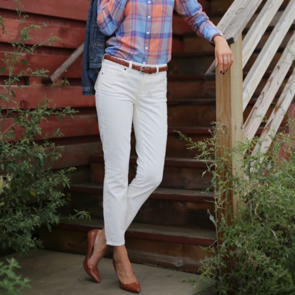 J. Crew white stretch jeans